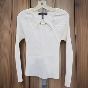 White House Black Market  Long Sleeve Cutout Hardware Pullover Sweater Size Med.